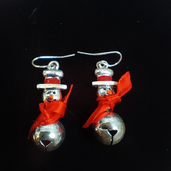 Snowman Christmas earrings - Picture 1 of 4